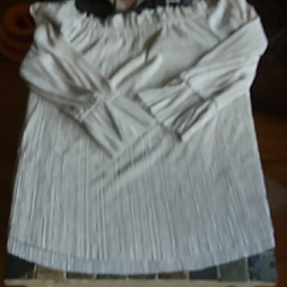 Ivory  Crinkle blouse with sheen